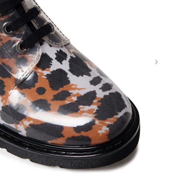 NWT: SERGIO ROSSI | Leopard-print and Clear PVC combat boots - Picture 6 of 12